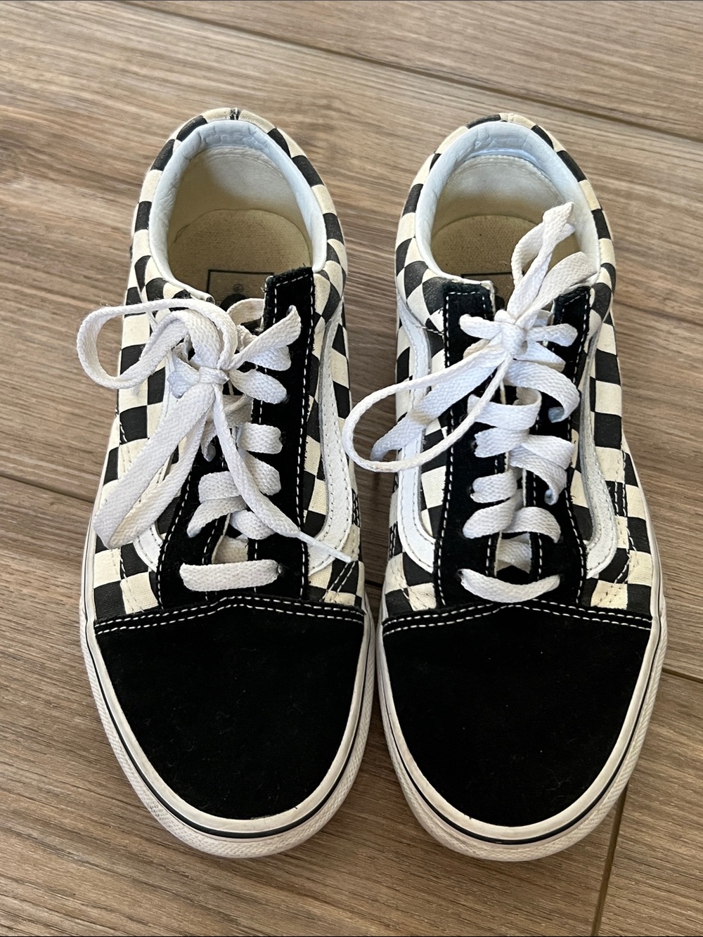 VGUC. Womens Vans Old School Sneakers - Black & White Checkerboard, Sz 6